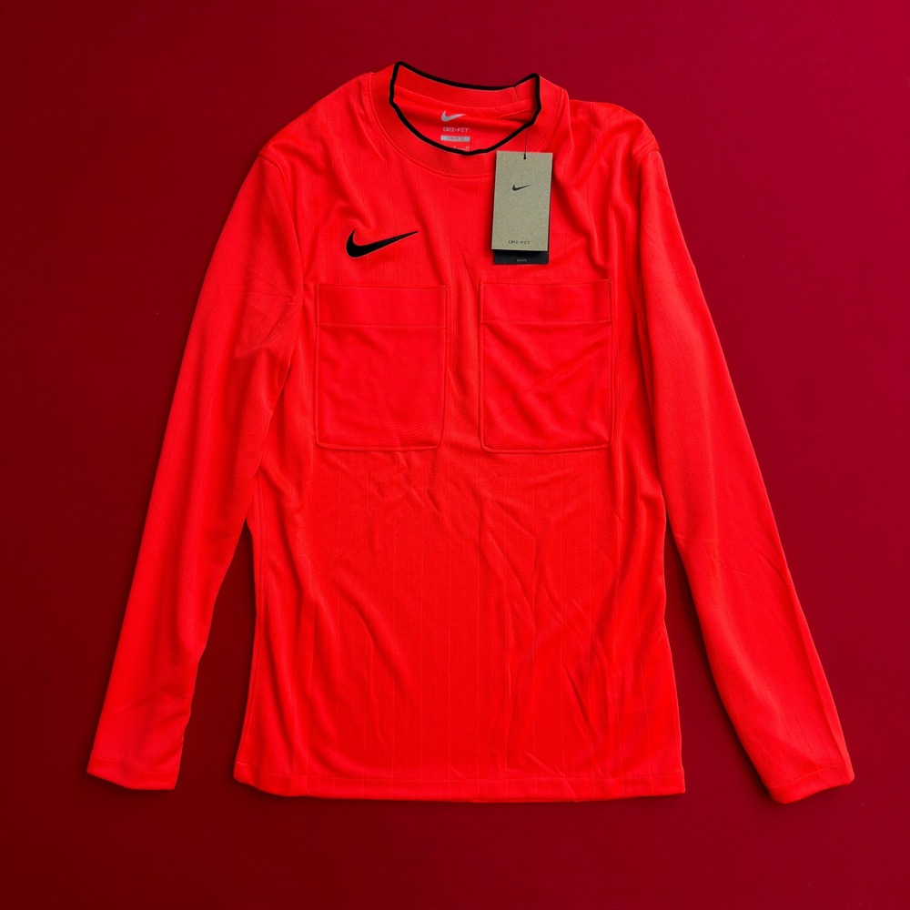 NWT Nike Dri-FIT Soccer Referee Jersey Long Sleeve Crimson RED Mens‎ Small